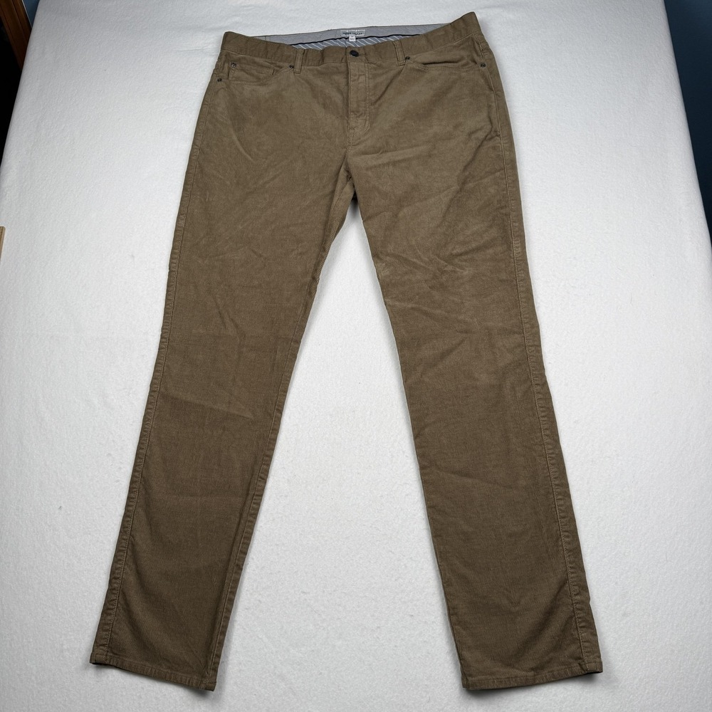 Peter Millar Pants Mens 38x33 Brown Corduroy Chino 5 Pocket Stretch Casual